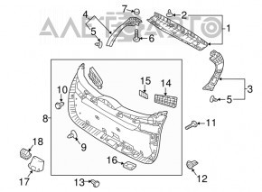 Right tailgate trim for Hyundai Tucson 16-21, black, scratches