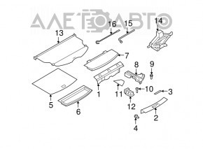 Foam under the tool right Nissan Rogue 07-15
