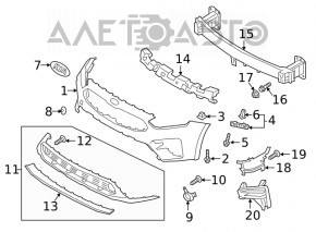 Emblem logo front bumper Kia Forte 19-21