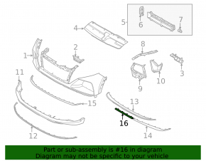 Hyundai Tucson 22-24 chrome front bumper center trim