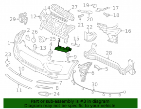 Water deflector left Porsche Cayenne 958 11-14 Turbo
