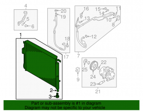 Air conditioner radiator condenser Kia Sorento 16-18 TYC