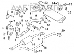 Exhaust manifold with catalytic converter Ford Focus mk3 11-18 1.0T mesh torn