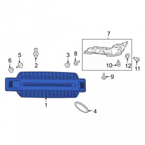 Ford F150 15-20 radiator grille assembly with emblem and hardware