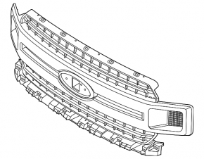 Ford F150 15-20 radiator grille assembly with emblem and hardware