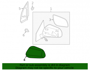 Left side mirror assembly for Nissan Rogue 2015 (7 pins)