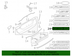 Emblem inscription ENERGI trunk lid Ford Fusion mk5 19-20