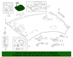 Front light Mercedes GLA 14-20 without sunroof gray