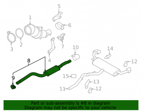 Exhaust pipe middle section BMW X5 F15 16-18 plug-in