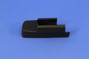 The rear left passenger seat runner trim for a Jeep Cherokee KL 14-23 is black, with a plug, scratches, and the plastic has turned white