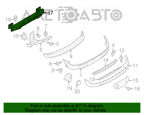 Rear bumper reinforcement Mini Cooper S Clubman R55 11-14 rest