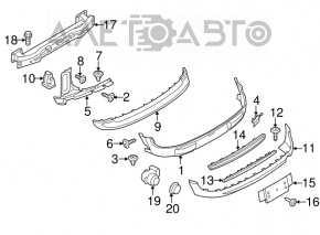 Rear bumper reinforcement Mini Cooper S Clubman R55 11-14 rest