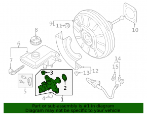 Master brake cylinder with reservoir VW Golf 15-