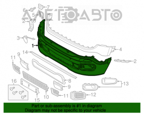Bare front bumper Jeep Renegade 15-18 pre-rest Trailhawk, structure, tears, scratches