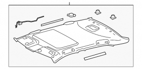 Gray headlining for Toyota Camry v40 07-09, under the sunroof