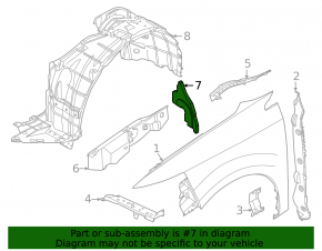 Inner left fender seal Nissan Murano 25-26