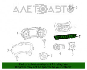 Jeep Cherokee KL 19-23 Front Panel Button Block for Lane Keeping Assist