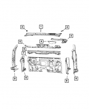 Windscreen wiper seal right Fiat 500X 16-22