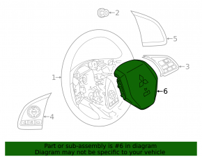 Airbag in steering wheel driver Mitsubishi Outlander Sport ASX 10-15 rusty pyropatron