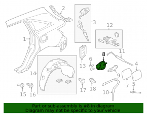 Acura MDX 17-20 Rest Fuel Door Housing