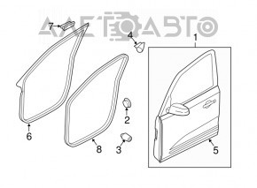 Door bare front right Kia Sorento 10-15 graphite IM, dents, bumps