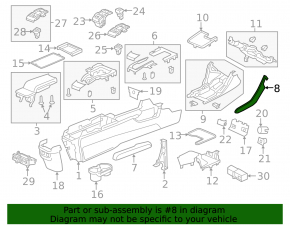 Center console trim side left Honda Civic X FC 16-21 black