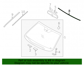 Upper windshield molding Kia Sorento 11-15