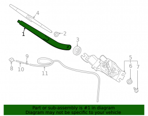 Rear wiper arm for Kia Sorento 21-25 HEV, PHEV