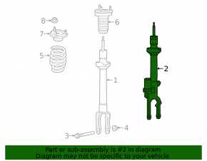 Shock absorber front left G-class W463 G63 AMG 19-24 AMG Trail pkg
