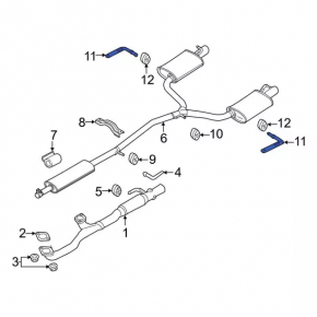 Muffler mount central Ford Explorer 11-19