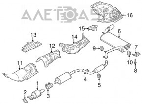 Exhaust pipe assembly without catalytic converter Ford Focus mk3 11-18 2.0 type 2