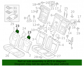 Headrest rear left Ford Fusion mk5 13-16 cloth, black