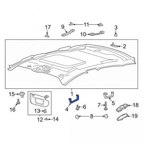 Front ceiling handle left Ford Fusion mk5 17-20 gray