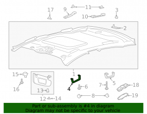 Front ceiling handle left Ford Fusion mk5 17-20 gray