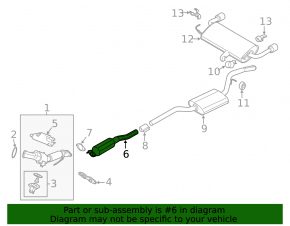 Catalytic converter lower Ford Escape MK3 13-19 2.5
