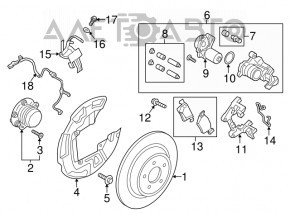 ABS sensor rear right Ford Fusion mk5 18-20 short