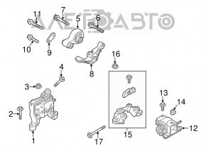 Right engine mount Mazda CX-5 13-16 2.0