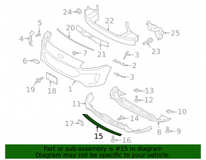 Front bumper molding central Ford Escape MK4 20- scratch, dented