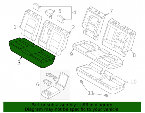 Rear row of seats 2 row Ford Bronco Sport 21-25 without armrest, combined leather black with dark gray
