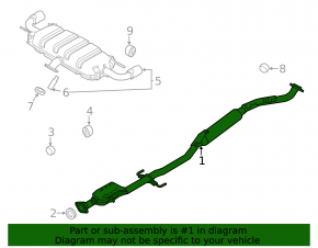 Exhaust line middle part with catalytic converter Mazda CX-5 19-22 AWD 2.5T