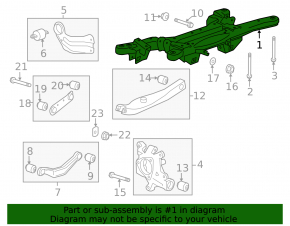 Rear subframe Chevrolet Malibu 13-15