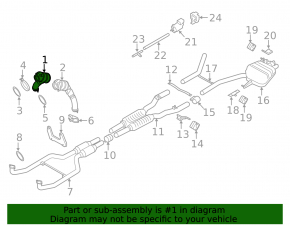 Intake pipe with catalytic converter right BMW X5 F15 14-18 4.4T
