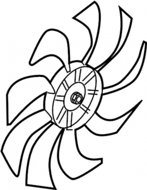 Right cooling fan impeller for Nissan Leaf 11-17, 9 blades