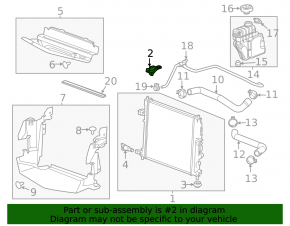 Radiator cooling bracket upper right Cadillac ATS 13-19 2.5, 3.6 plastic