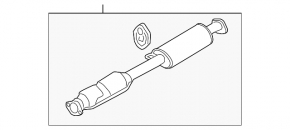Exhaust line middle part Kia Optima 11-15 2.4 with catalytic converter, solid