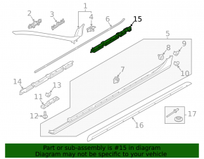 Door sill bracket right Volvo V90 17-22 usa rear