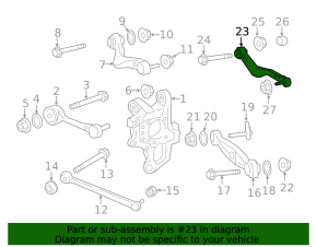 Upper rear left control arm for Lexus LS 07-17 Long