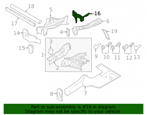 Lower front left fender bracket for Audi E-Tron 19-23