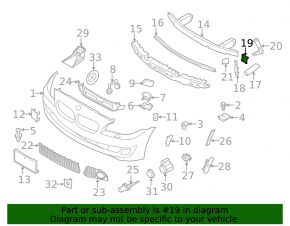Front bumper adapter plate, right, BMW 5 F10 11-16
