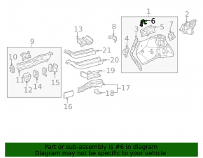 Left wing apron inner panel bracket for Toyota Sienna 11-20
